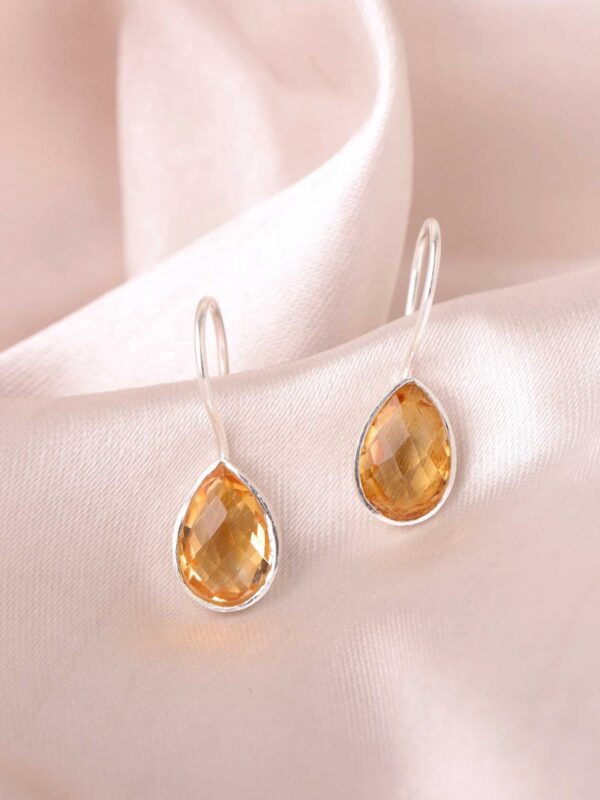 Sterling Silver Citrine Drop Earrings