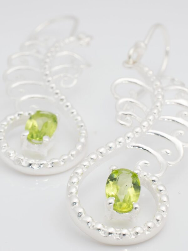 Peridot Dangling Earring, Natural Peridot August Birthstone, Handmade Sterling Silver Earrings, Dainty Minimalist Women’s Gifting Jewelry